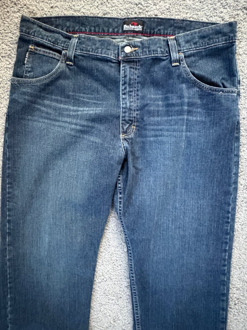 Bulwark FR Men's Straight Fit Stretch Jeans 40x30 CAT 2 NFPA 2112 Denim PSJ4SD2 - Picture 2 of 14